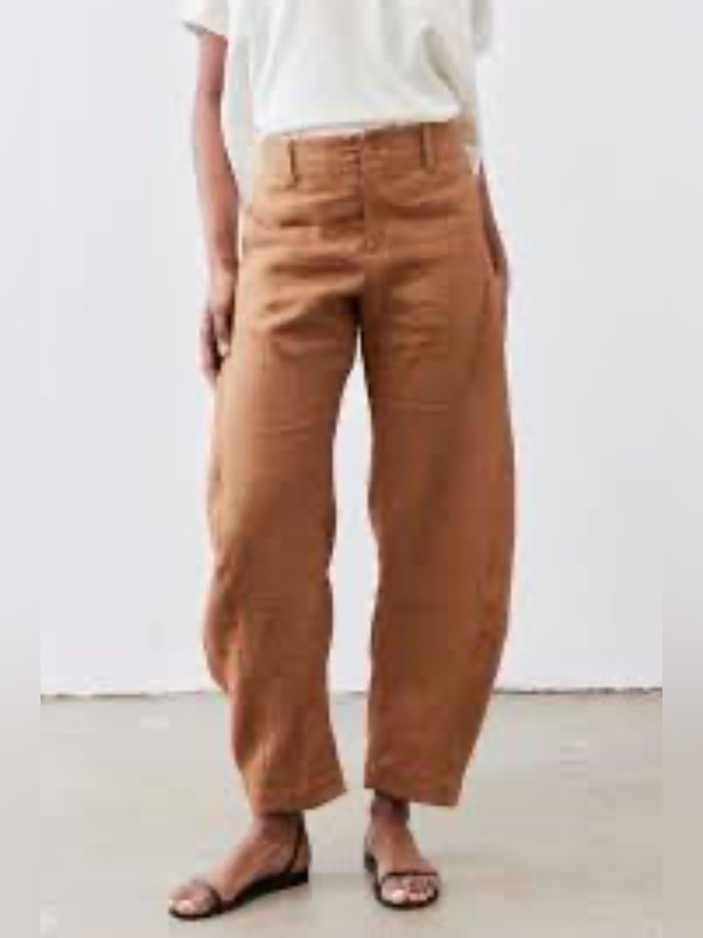 Ruti Uptown Loose Linen Pants Caramel 4